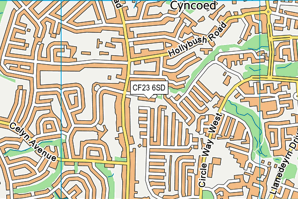 CF23 6SD map - OS VectorMap District (Ordnance Survey)