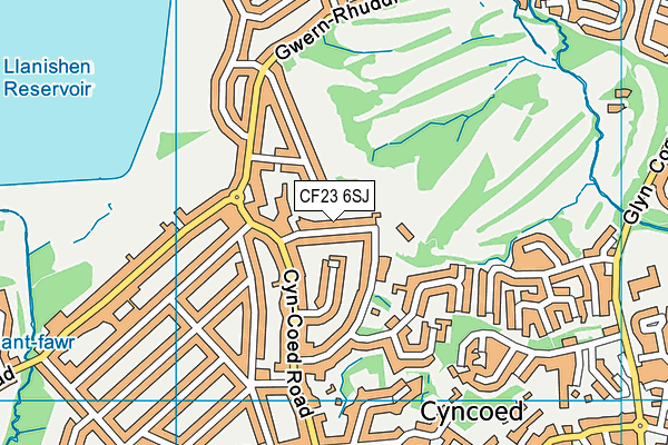 CF23 6SJ map - OS VectorMap District (Ordnance Survey)