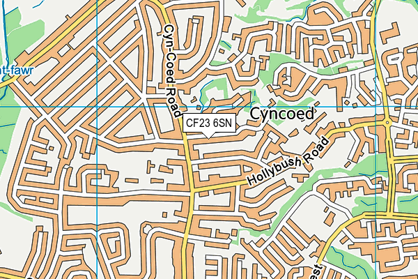 CF23 6SN map - OS VectorMap District (Ordnance Survey)