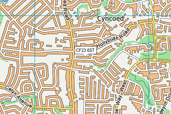 CF23 6ST map - OS VectorMap District (Ordnance Survey)
