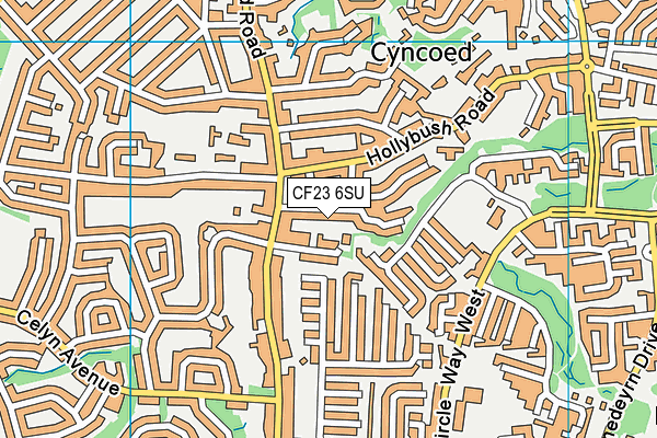 CF23 6SU map - OS VectorMap District (Ordnance Survey)