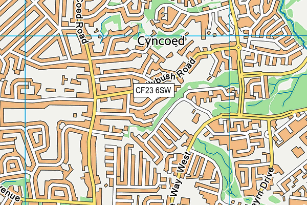 CF23 6SW map - OS VectorMap District (Ordnance Survey)