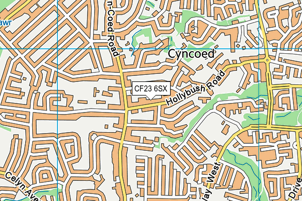 CF23 6SX map - OS VectorMap District (Ordnance Survey)