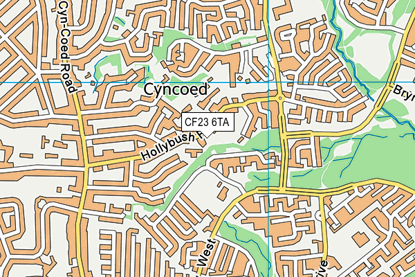 CF23 6TA map - OS VectorMap District (Ordnance Survey)