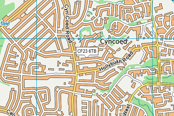 CF23 6TB map - OS VectorMap District (Ordnance Survey)