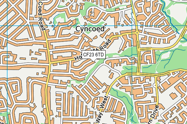 CF23 6TD map - OS VectorMap District (Ordnance Survey)