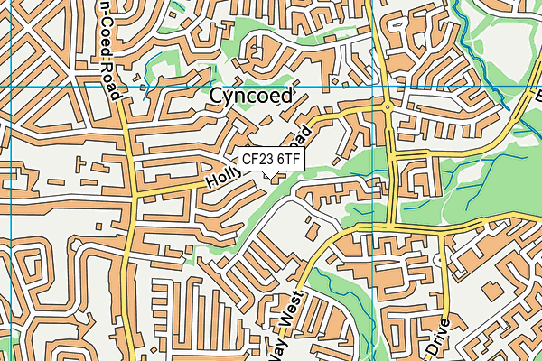 CF23 6TF map - OS VectorMap District (Ordnance Survey)