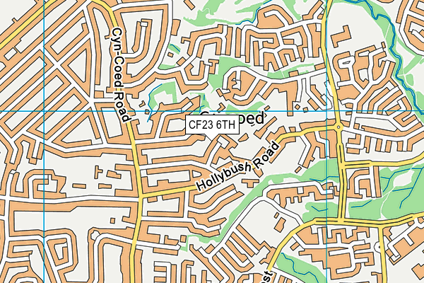 CF23 6TH map - OS VectorMap District (Ordnance Survey)