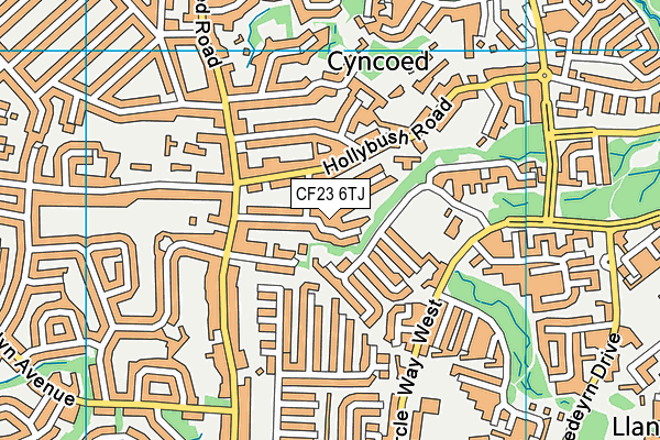 CF23 6TJ map - OS VectorMap District (Ordnance Survey)