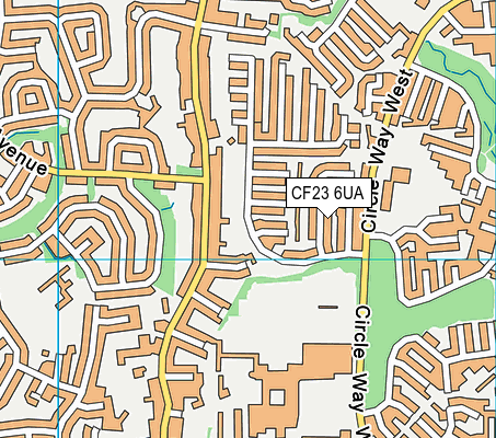 CF23 6UA map - OS VectorMap District (Ordnance Survey)