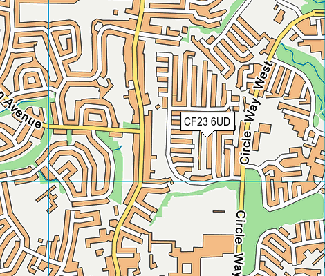 CF23 6UD map - OS VectorMap District (Ordnance Survey)