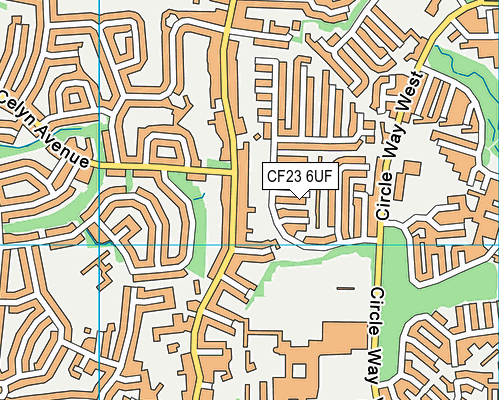 CF23 6UF map - OS VectorMap District (Ordnance Survey)