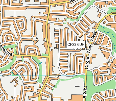 CF23 6UH map - OS VectorMap District (Ordnance Survey)