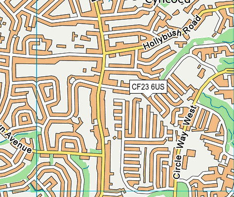 CF23 6US map - OS VectorMap District (Ordnance Survey)