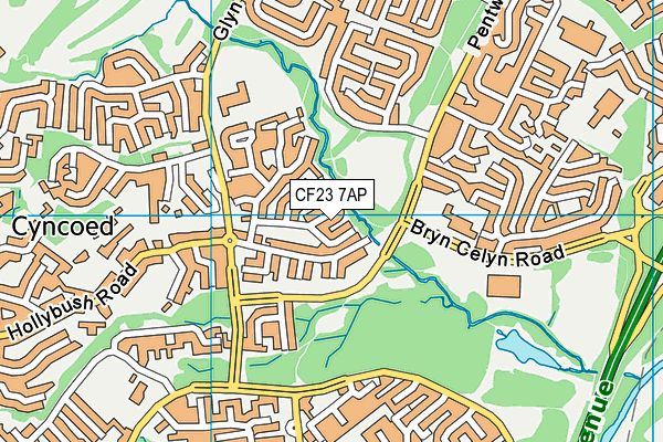 CF23 7AP map - OS VectorMap District (Ordnance Survey)