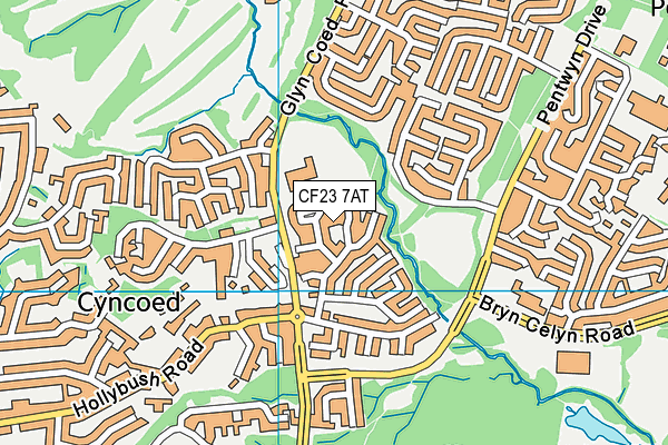 CF23 7AT map - OS VectorMap District (Ordnance Survey)