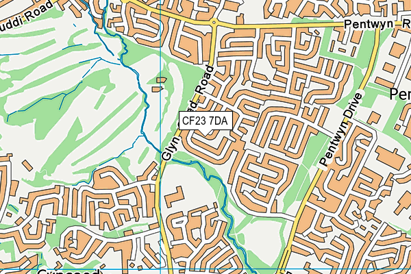 CF23 7DA map - OS VectorMap District (Ordnance Survey)