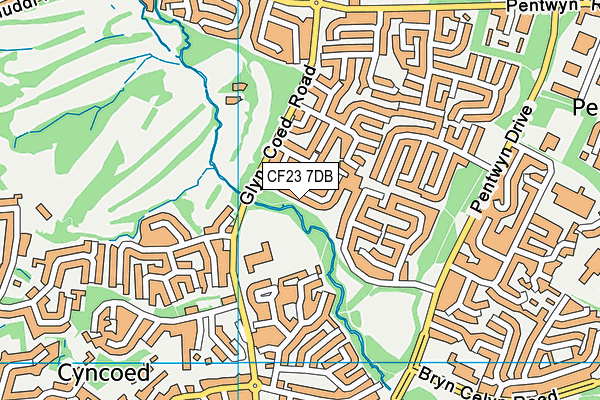 CF23 7DB map - OS VectorMap District (Ordnance Survey)
