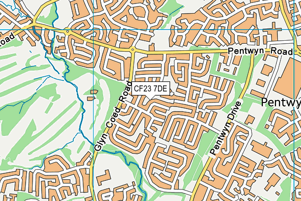 CF23 7DE map - OS VectorMap District (Ordnance Survey)