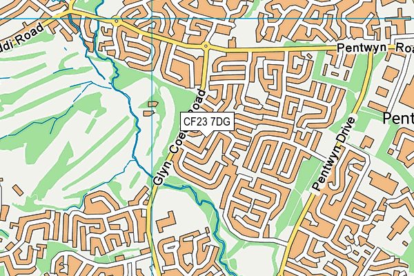 CF23 7DG map - OS VectorMap District (Ordnance Survey)