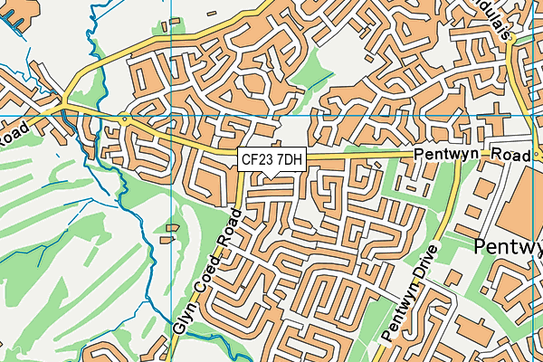 CF23 7DH map - OS VectorMap District (Ordnance Survey)
