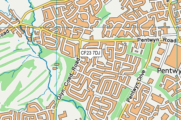 CF23 7DJ map - OS VectorMap District (Ordnance Survey)