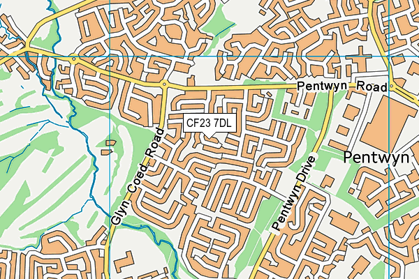 CF23 7DL map - OS VectorMap District (Ordnance Survey)