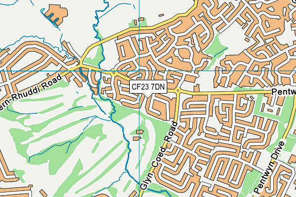 CF23 7DN map - OS VectorMap District (Ordnance Survey)