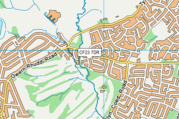 CF23 7DR map - OS VectorMap District (Ordnance Survey)