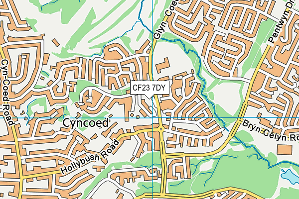 CF23 7DY map - OS VectorMap District (Ordnance Survey)