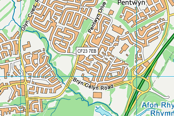 CF23 7EB map - OS VectorMap District (Ordnance Survey)