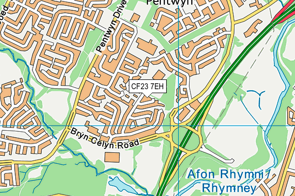 Ysgol Gynradd Gymraeg Pen-Y-Groes map (CF23 7EH) - OS VectorMap District (Ordnance Survey)