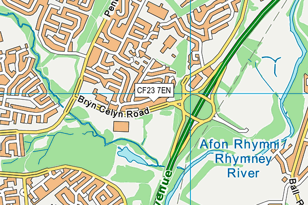 CF23 7EN map - OS VectorMap District (Ordnance Survey)