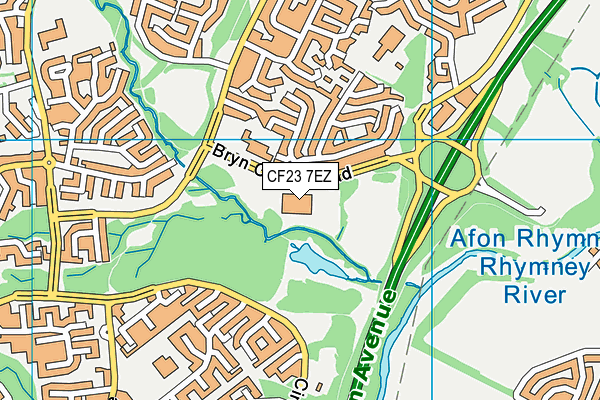 CF23 7EZ map - OS VectorMap District (Ordnance Survey)