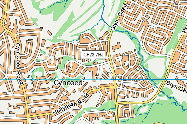 CF23 7HJ map - OS VectorMap District (Ordnance Survey)