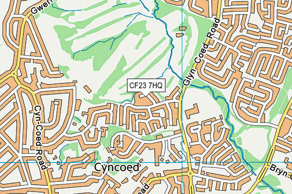 CF23 7HQ map - OS VectorMap District (Ordnance Survey)