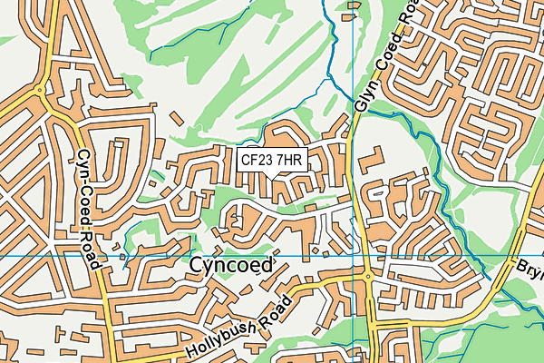 CF23 7HR map - OS VectorMap District (Ordnance Survey)