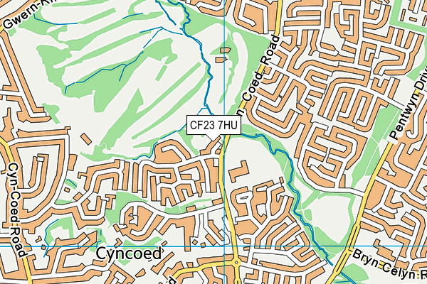 CF23 7HU map - OS VectorMap District (Ordnance Survey)