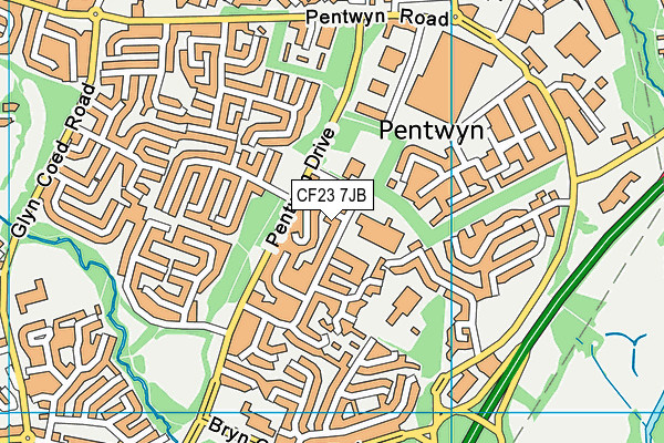 St Bernadette's R.C. Primary School map (CF23 7JB) - OS VectorMap District (Ordnance Survey)