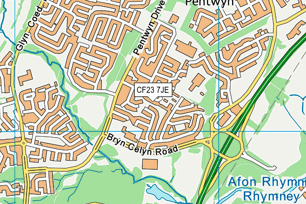 CF23 7JE map - OS VectorMap District (Ordnance Survey)