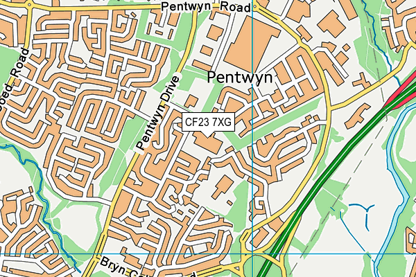 The Hollies Special School map (CF23 7XG) - OS VectorMap District (Ordnance Survey)