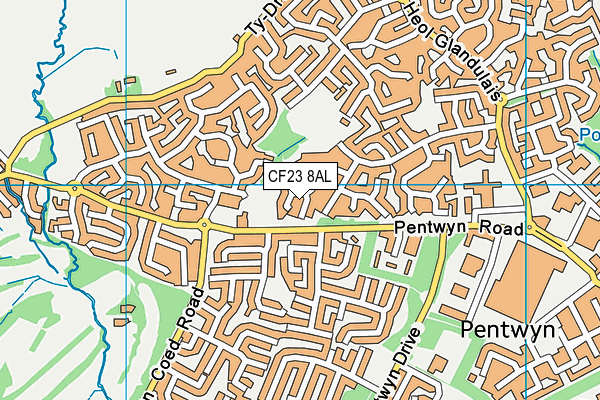 CF23 8AL map - OS VectorMap District (Ordnance Survey)