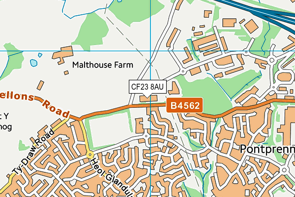CF23 8AU map - OS VectorMap District (Ordnance Survey)