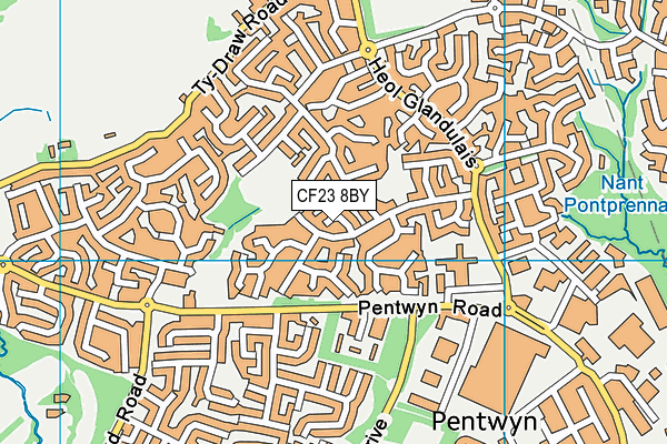 CF23 8BY map - OS VectorMap District (Ordnance Survey)