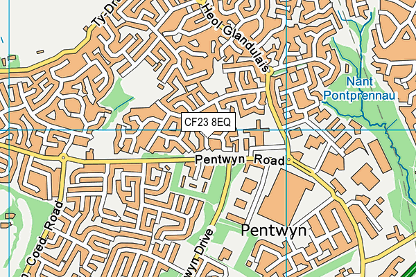 CF23 8EQ map - OS VectorMap District (Ordnance Survey)