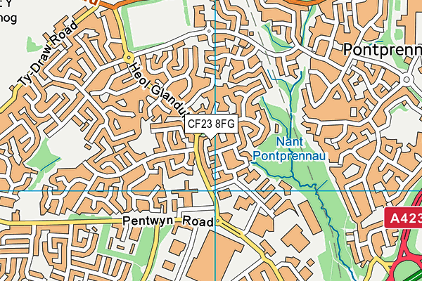 CF23 8FG map - OS VectorMap District (Ordnance Survey)