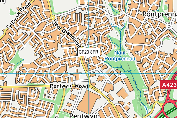 CF23 8FR map - OS VectorMap District (Ordnance Survey)