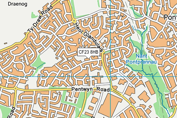 CF23 8HB map - OS VectorMap District (Ordnance Survey)