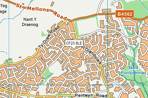 CF23 8LE map - OS VectorMap District (Ordnance Survey)