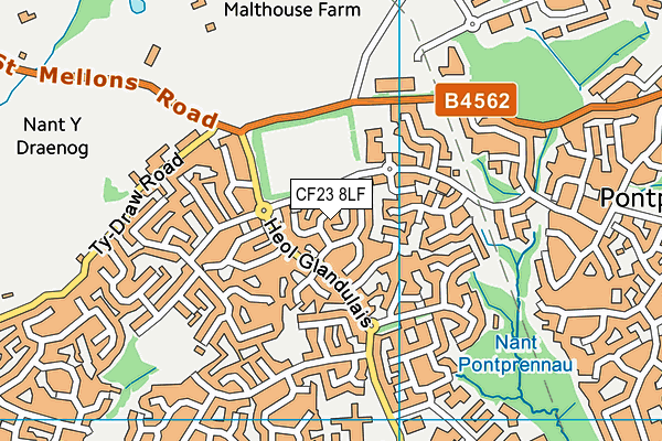 CF23 8LF map - OS VectorMap District (Ordnance Survey)